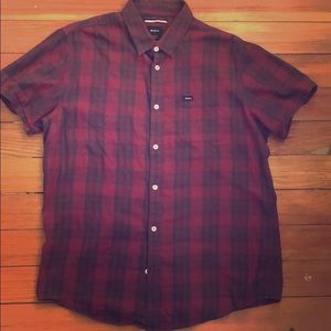 No Gender RVCA  maroon button up  Shirt
